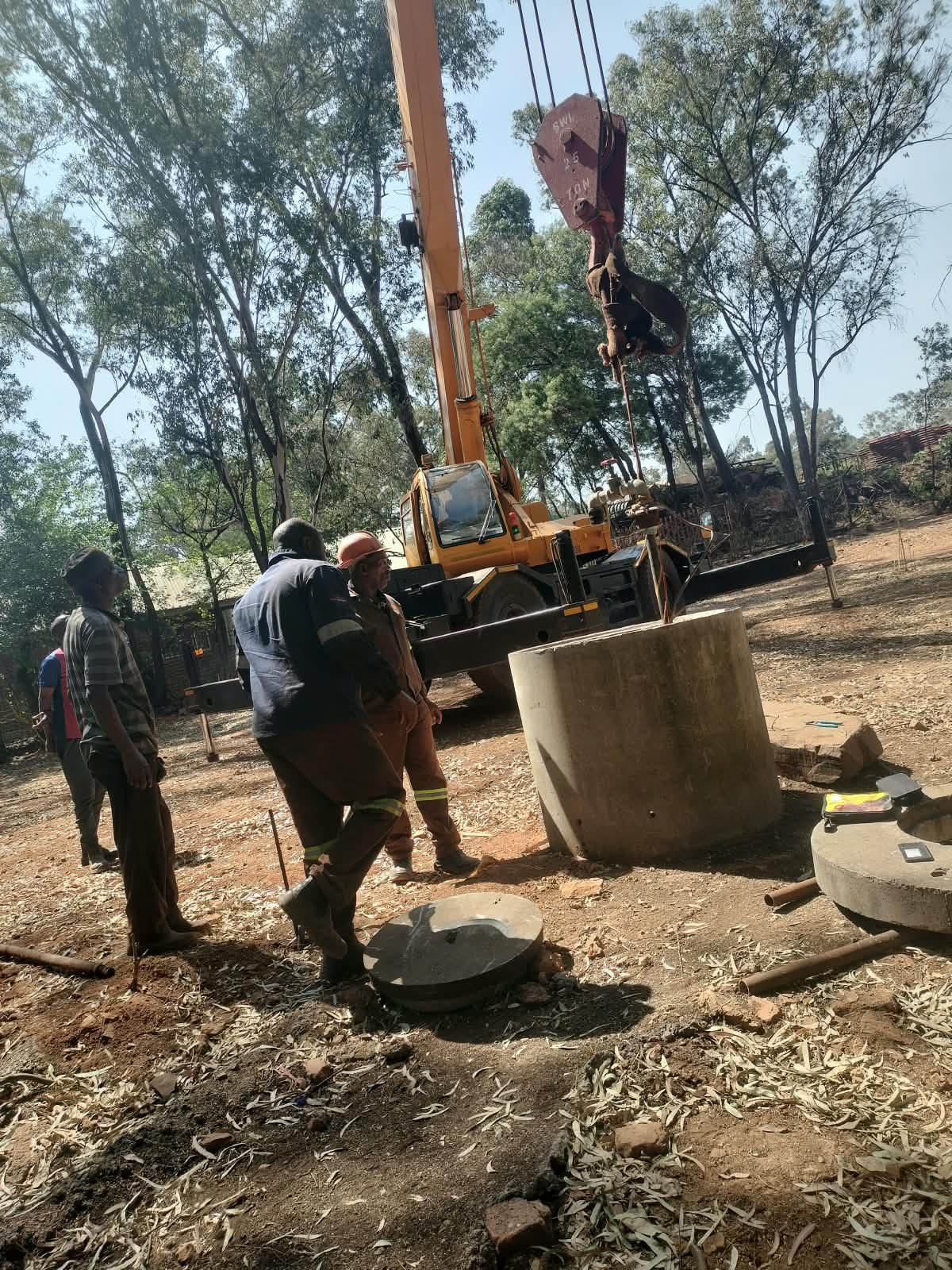 Borehole equipment on site